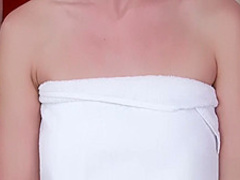 Massage Rooms Sexy Brunette Milf squirts before riding a big thick cock