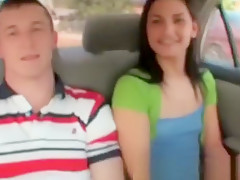 Naughty college girls dump a guy bang bus style