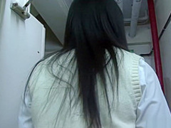 Naughty Asian horny at school for cock to suck