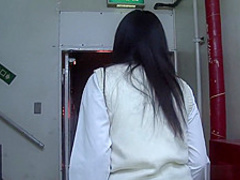 Naughty Asian horny at school for cock to suck