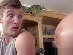 Spying on stepmom Alyssa Lynn and gets fucked by asian babysitter Alina Li