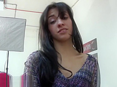 Small Latina opens her legs for a big dick inside
