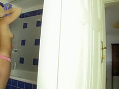 Amazing shower fucking featuring hot Bambi