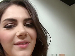 Vixen Valentina Nappi enjoys herself while she views some porn