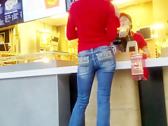 Thin sexy blonde's ass