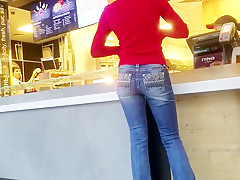 Thin sexy blonde's ass