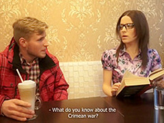 Cumshot on nerdy glasses