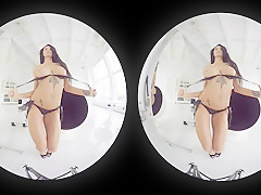 Fit Tattooed Brunette Sexy Striptease