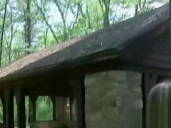 Cute bespectacled housewife gets a wood facial