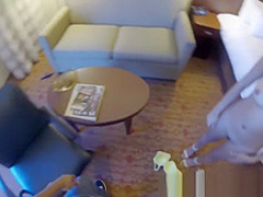 Hotel room spy glasses fuck