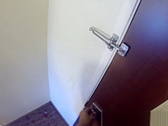 Hotel room spy glasses fuck