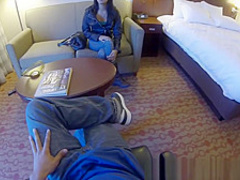 Hotel room spy glasses fuck