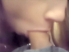 Talented teen beauty giving a BJ