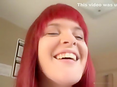 Busty Redhead emo dildo fucking in the shower