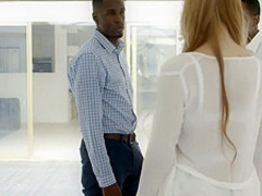 Sexy glamour wife in first interracial threesome