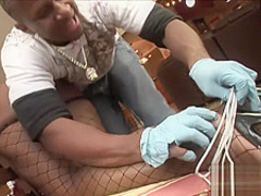 Bootylicious black hussy has her pussy demolished