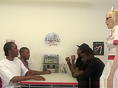 Kinky Kristy Snow pleased good by black erections