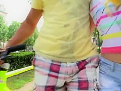 Tourist chick gets picked up and Fucked Deep after eating a Banana