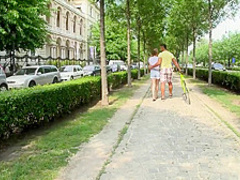 Tourist chick gets picked up and Fucked Deep after eating a Banana