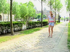 Tourist chick gets picked up and Fucked Deep after eating a Banana