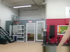 Teen chick at the gym fingered and fucked good