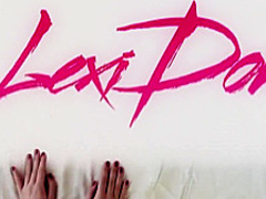 Glass dildo play for naughty Lexi Dona who cums on the dining table