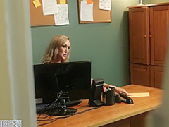 Stockinged office babe Brandi Love gets nailed