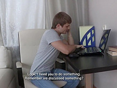 Dazzling brunette in lingerie likes to get dirty for cash