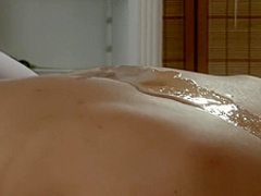 Massage Rooms Two horny girls fill each others holes with multiple fingers