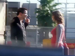 Picking up a busty teen on the street