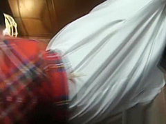 Schoolgirl covered in pee after pleasing cock