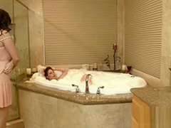 Intense bathroom sex with two lusty lezzies