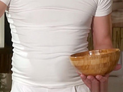 Massage Rooms Young natural tits brunette has leg shaking orgasm