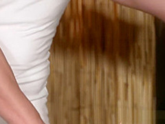 Massage Rooms Young natural tits brunette has leg shaking orgasm