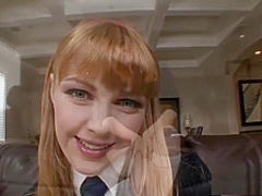 Redhead college babe has her slit drilled