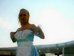 Golden haired Kasey needs both holes tended to