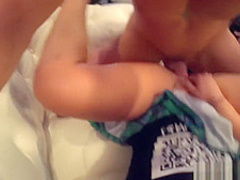 Brunette in public getting her tight pink pussy fucked