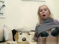 Horny babe masturbates