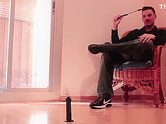 Kinky teasing for submissive red head