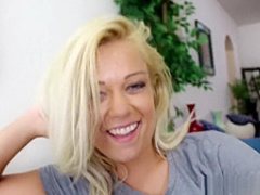 Blonde stepsister will do anything for cock