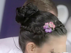 Massage Rooms Sexy big tits brunette sucks fat cock before hard deep fuck