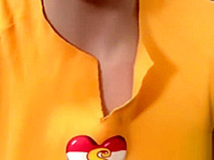 Young hottie bounces on a long rod