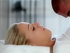 Blonde babe tugging cock