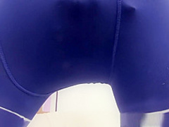 Naughty woman makes a mess in her pantyhose with pee