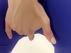 Naughty woman makes a mess in her pantyhose with pee