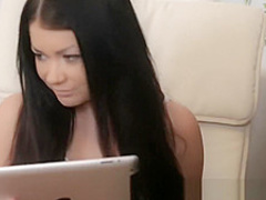 Brunette knows how to look sexy to make men hard