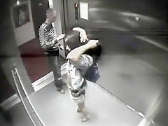 Stranger fucks girls in elevator