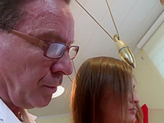 Playing doctor with two German babes in need