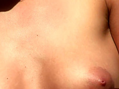 Monika tanning her perkies