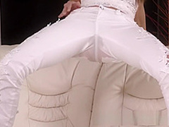 Submissive blonde gets piss in her mouth from her kinky girlfriend